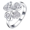 Women Four Leaves Clover Silver Ring Jewelry Hot Sale